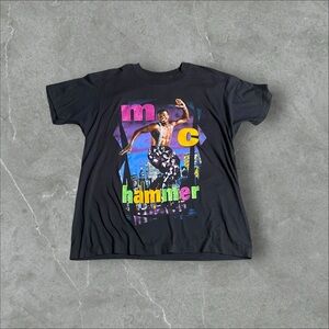 Vintage MC Hammer Shirt Mens XL Black 90s Rap Tee Winterland 1991 Bust It Prod‎